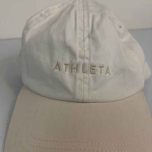 Athleta Everyday Cap Baseball Hat Womens off White Logo One Size Athletic Gym - Picture 3 of 6